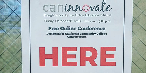 Flyer hung on campus at Long Beach City College promoting Can•Innovate group viewing room.