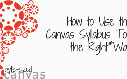 How to use the Canvas Syllabus the right way