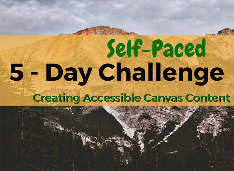 Self-Paced 5-Day Challenge Creating accessible canvas content