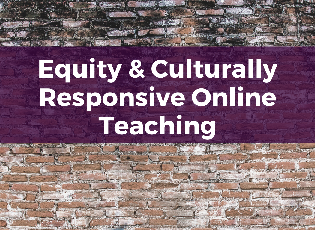 Equity and Culturally Responsive Online Teaching