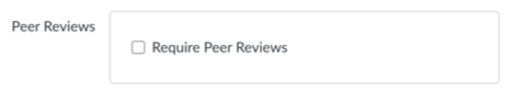 Canvas inteface of the Peer Review option.
